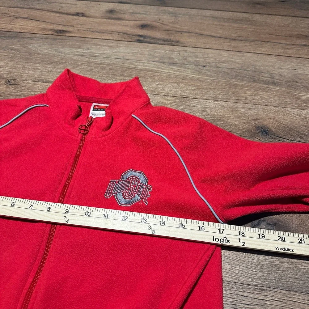 Vintage Nike Ohio State Buckeyes Red Fleece Jacket Women Size Small